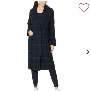 Avec Les Filles Double Face Plaid Raglan Coat
